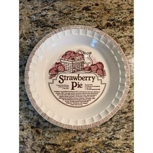 Vintage USA 1980’s Royal China By Jeannette 11” Strawberry Pie Recipe Plate